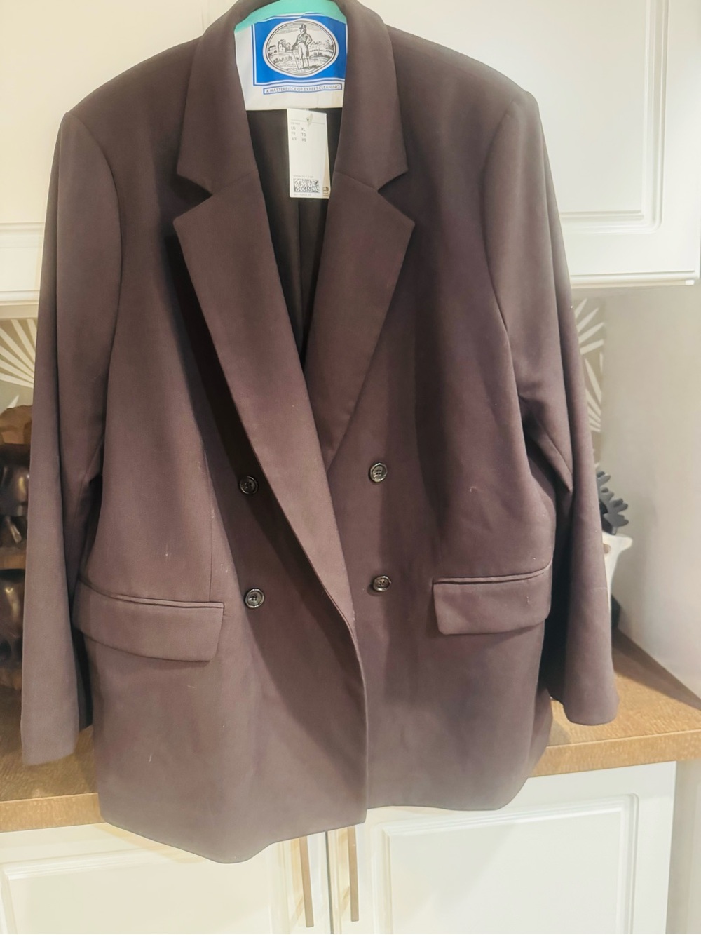 H&M Dark Brown Double-Breasted Women's Blazer